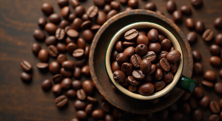 Fototapeta premium coffee beans in a bowl