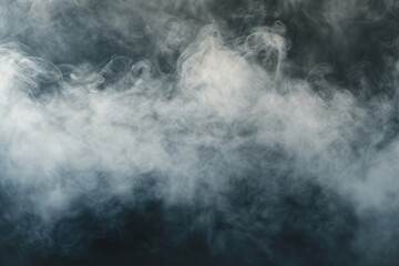 Fototapeta premium Swirling abstract fog on black background for logo mockup.