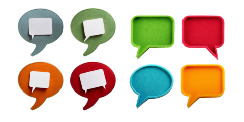 Colorful Speech Bubbles with Blank Area for Text