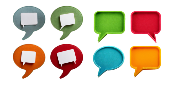 Colorful Speech Bubbles with Blank Area for Text