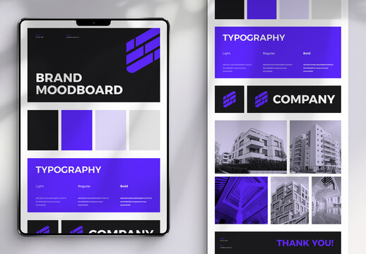 Blue Brand MoodBoard Design Template