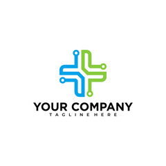 Obraz premium Medical technology logo symbol or icon template 