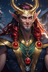 God Loki with red hair
