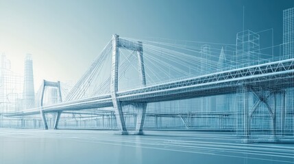 Fototapeta premium Designing futuristic bridges for urban architectural landscapes