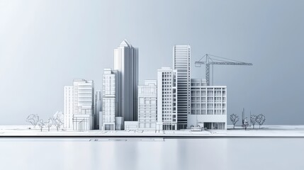 Fototapeta premium Reimagining city spaces innovative modern architecture blueprint