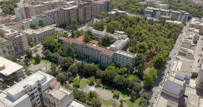Aerial view of a public park in Foggia, Puglia, Italy.