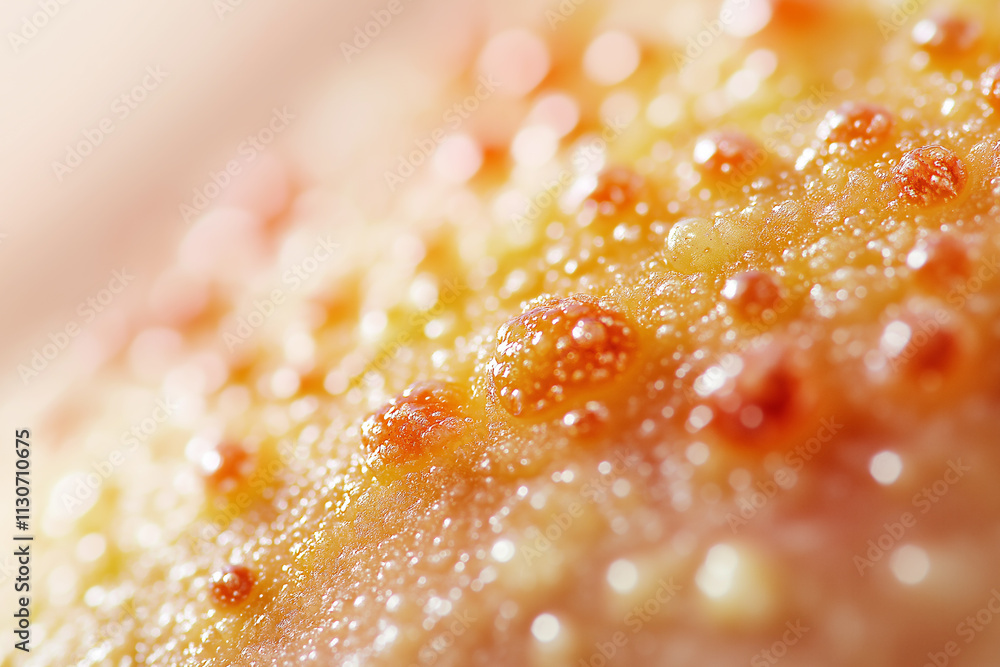 Aufkleber close-up study of textured surface showcasing tiny droplets and colors. generative ai