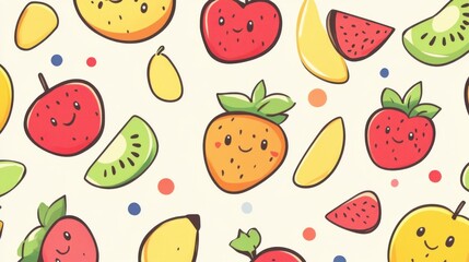 Funny fruit on simple background