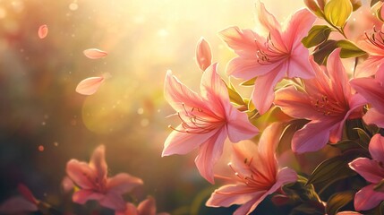 Fototapeta premium pink flowers in the garden