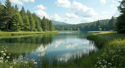 Fototapeta premium lake in the mountains