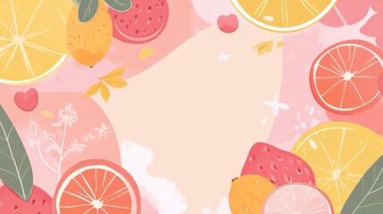 Funny fruit on simple background