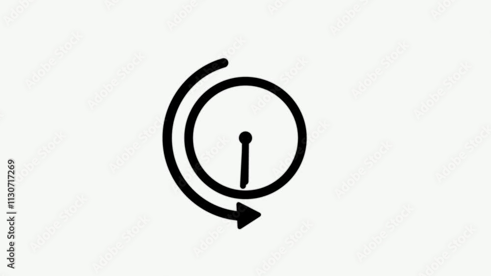 Poster clock with arrow circle icon. time icon collection. time and clock vector linear icons set. time man