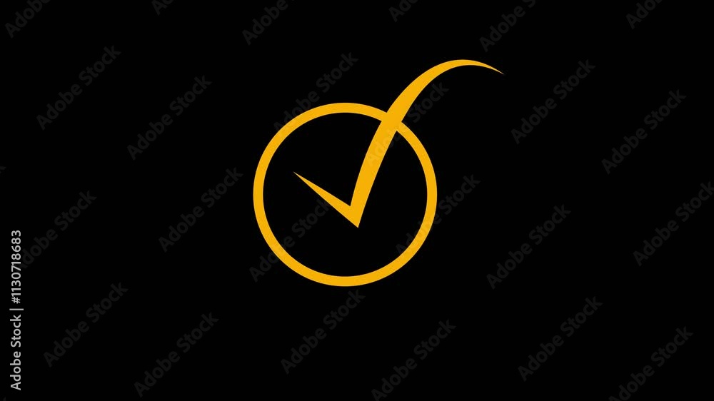 Poster glowing neon light check mark icon and tick mark icon. neon glowing check mark icon animation ,bride