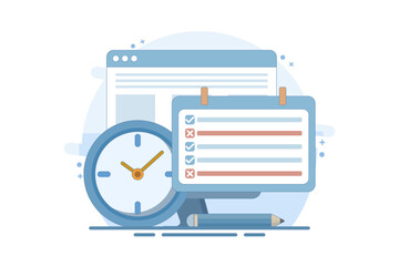 schedule planning concept. priority, important, reminder of days on calendar. setting and timing. Flat cartoon style. Flat vector illustration on background.