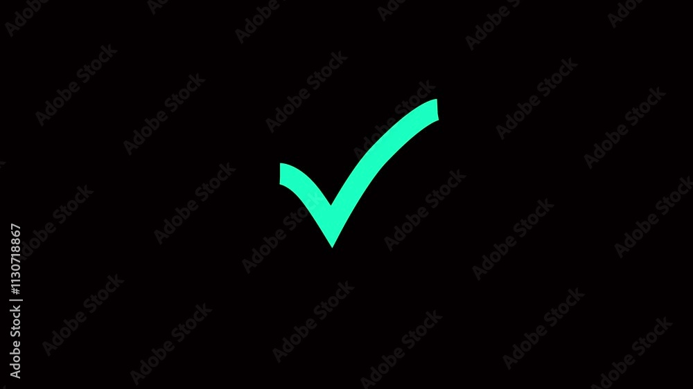 Poster animation in motion graphics of a check mark confirmation. check mark icon animation. animation in m