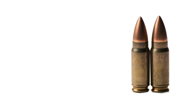 Sleek photograph of a rifle bullet displayed on a clean backdrop, emphasizing design specifications and craftsmanship.
