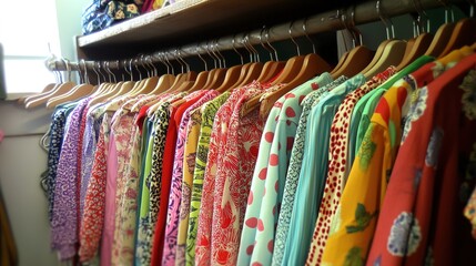colorful clothes on hangers