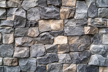 Rustic stone wall with varied textures and earthy tones