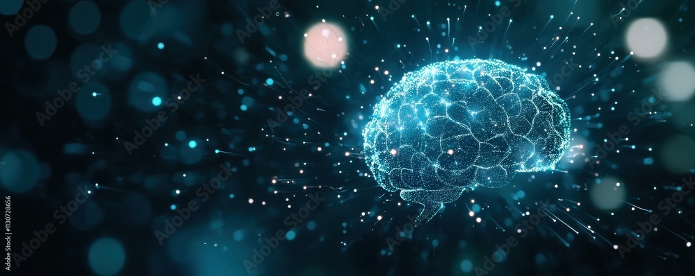 Poster abstract representation of artificial intelligence impact on business and collaboration strategies