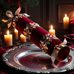 Decorative Christmas Crackers and Festive Cylinders with Elegant and Artistic Designs