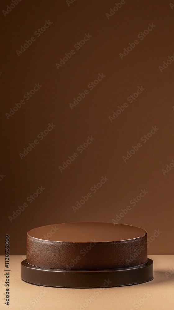 Aufkleber an empty podium rests on a smooth surface, perfectly complementing the rich mocha mousse color that 
