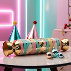 Decorative Christmas Crackers and Festive Cylinders with Elegant and Artistic Designs