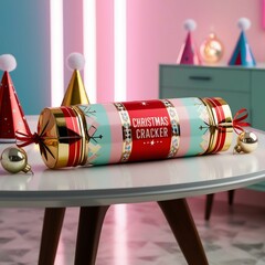 Decorative Christmas Crackers and Festive Cylinders with Elegant and Artistic Designs