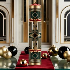 Decorative Christmas Crackers and Festive Cylinders with Elegant and Artistic Designs