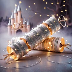 Decorative Christmas Crackers and Festive Cylinders with Elegant and Artistic Designs
