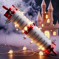 Decorative Christmas Crackers and Festive Cylinders with Elegant and Artistic Designs