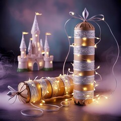 Decorative Christmas Crackers and Festive Cylinders with Elegant and Artistic Designs