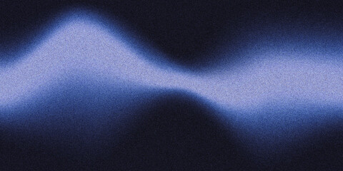 Black Abstract Noise Background with Wavy Light Lines in Blue and White Gradient