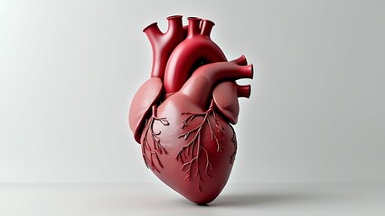 Human heart model, clipart isolated on a transparent background