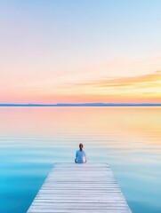 Fototapeta premium A calm lake at sunset