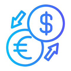 Obraz premium Currency Exchange gradient icon