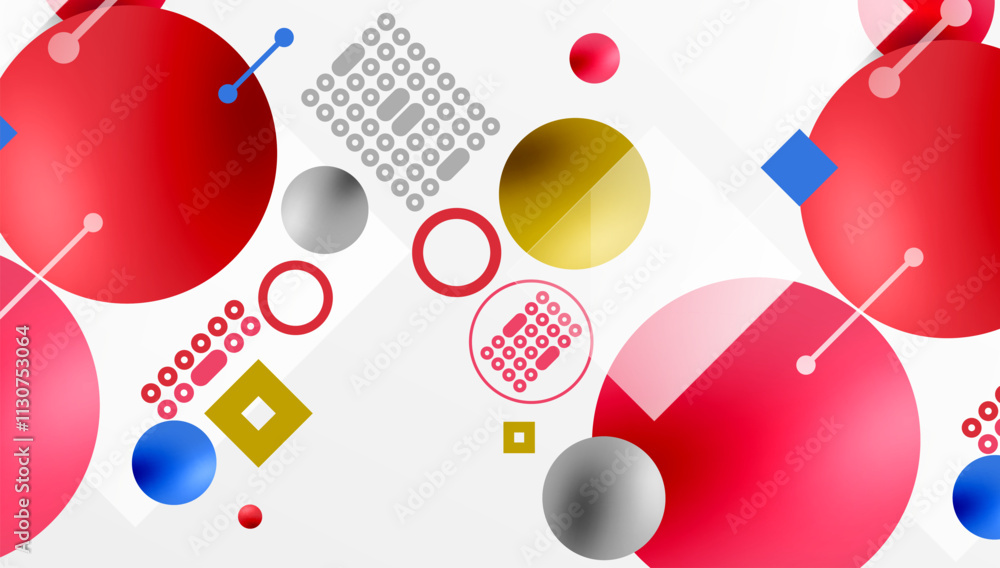 Poster Circles and elements geometric abstract background