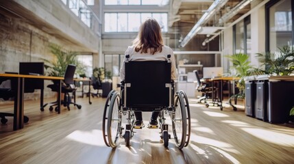Obraz premium Empowering image of a disabled entrepreneur in a professional setting.