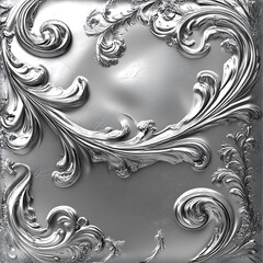 silver metallic background with ornament