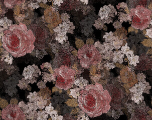 abstract Hand Print indian Block Print Ajrakh Print background pattern	
