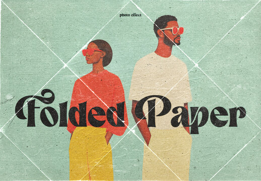 Retro Folded Paper Photo Effect