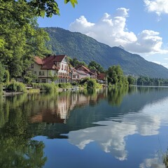 Obraz premium Tegernsee lake's Kreuth in Bavaria