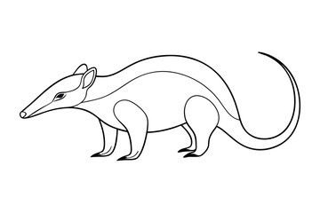 Obraz premium Line Drawing of Anteater - Elegant Line Art Vector Design