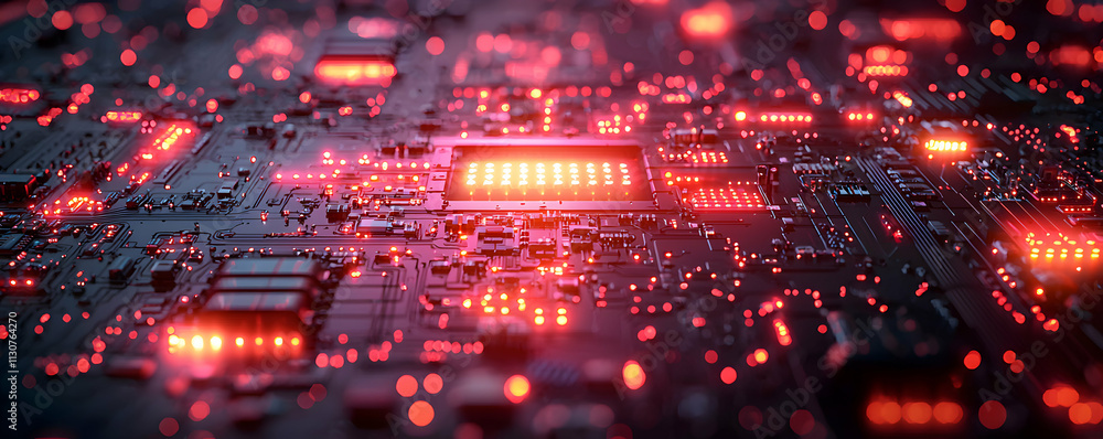 Aufkleber illuminated circuit board showing complex technological design