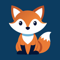 Obraz premium Minimalist Cartoon Fox vector Illustration.