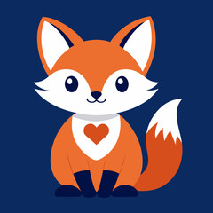 Obraz premium Minimalist Cartoon Fox vector Illustration.