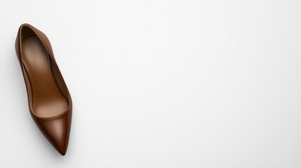 Obraz premium Elegant Brown Leather High Heel Shoe on White Background