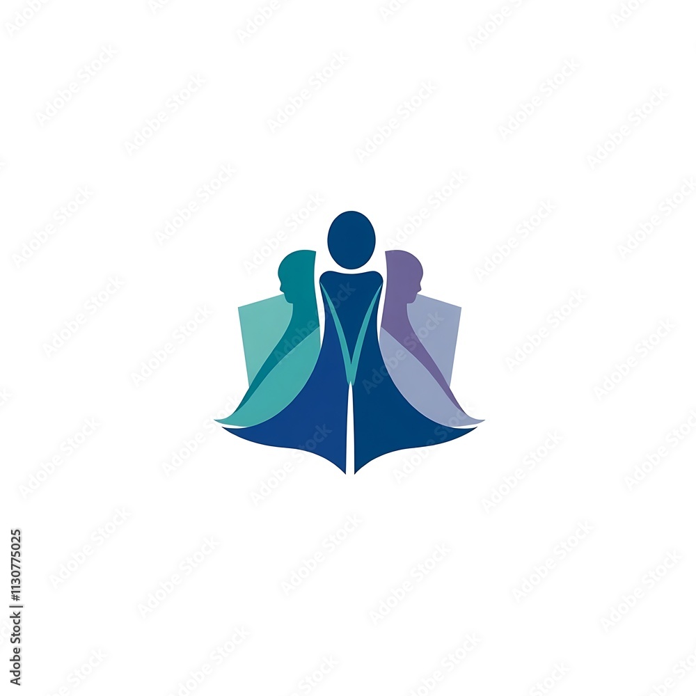 Poster unity in diversity: abstract logo design symbolizing teamwork, collaboration, and community. the sty