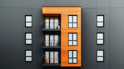 Naklejka premium Modern sustainable apartment block innovative city center design