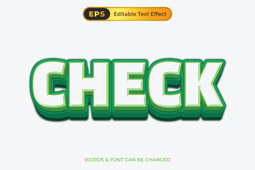 Check editable text effect template