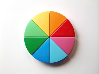 Obraz premium Four Equal Parts Pie Chart Illustration - Data Visualization Graphic Design